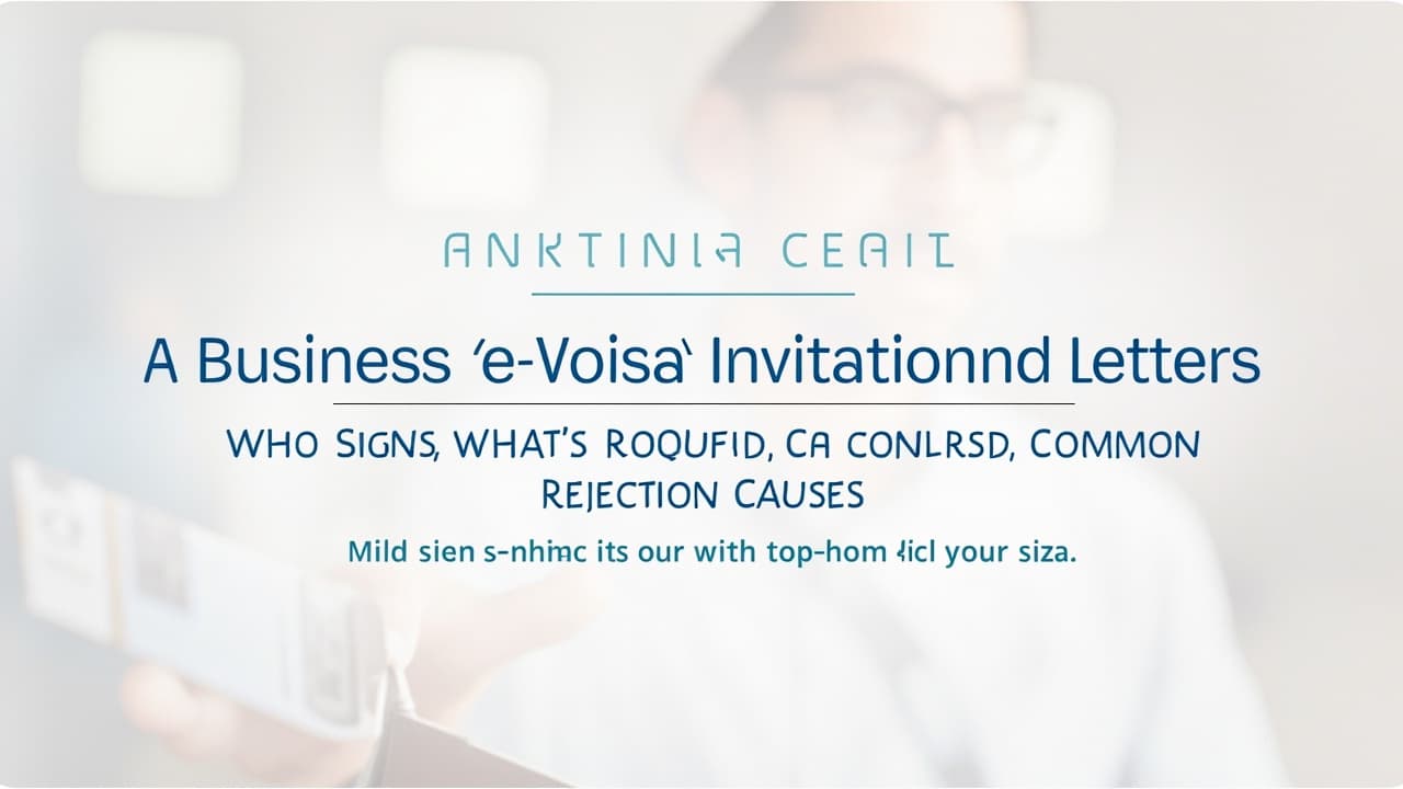Business e-Visa Invitation Letters Explained: Who Signs, What's Required, Common Rejection Causes